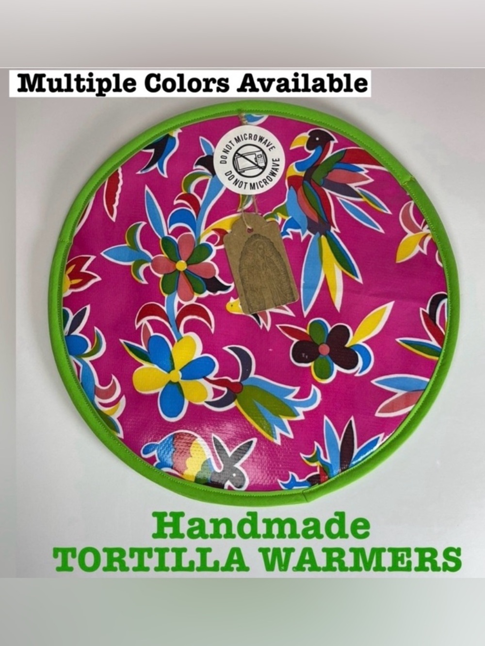 Handmade Mexican oilcloth tortilla warmers